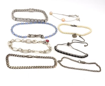 Group lot of Vintage 925 sterling silver bracelets