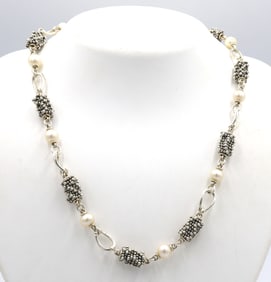 Michael Dawkins 925 sterling silver pearl necklace