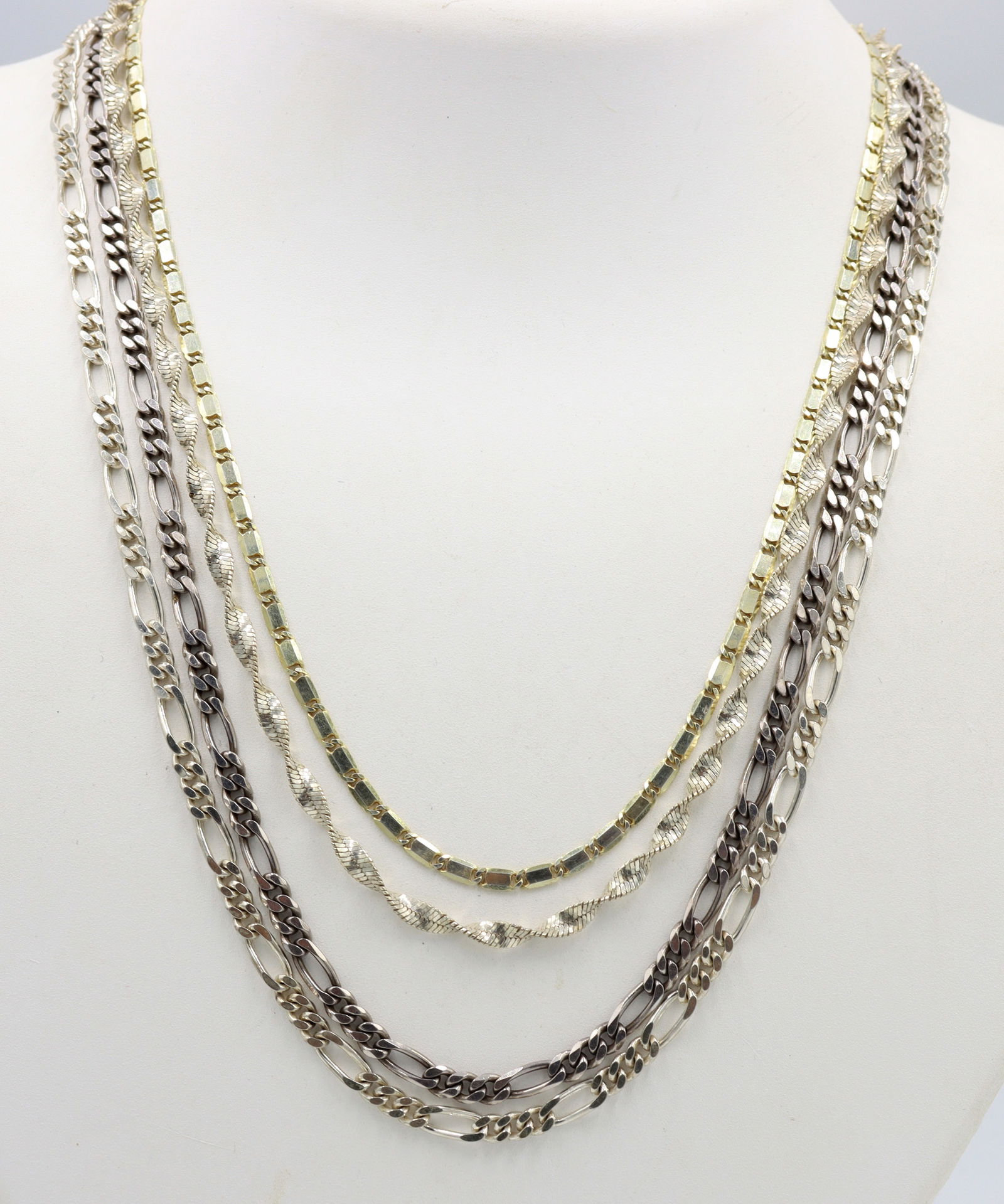 Group lot of 4 vintage 925 sterling silver necklaces (1 of 6)