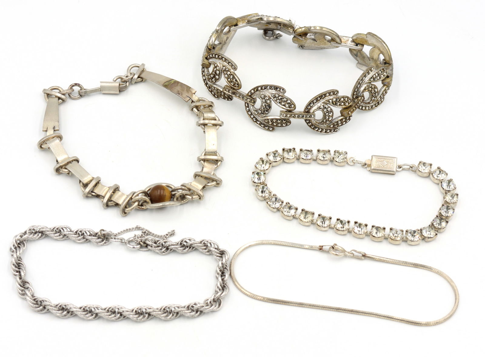 Group lot of Vintage 925 sterling silver bracelets (1 of 9)