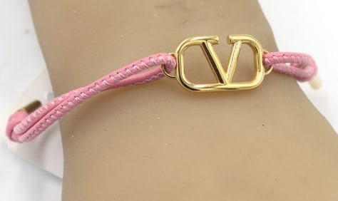 NWT Valentino Pink leather bracelet