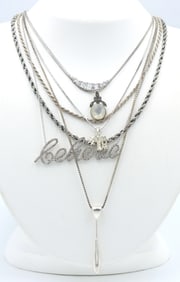 Group lot of Vintage 925 sterling silver necklaces