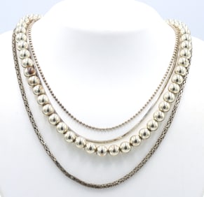 Group lot of 4 Vintage 925 sterling silver necklaces