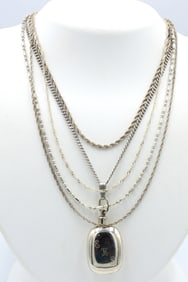 Group lot of 5 Vintage 925 sterling silver necklaces