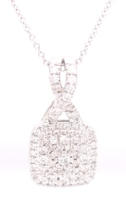 14kt White gold 0.50ctw diamond pendant on chain