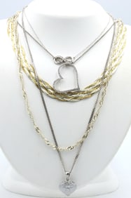 Group lot of 5 Vintage 925 sterling silver necklaces