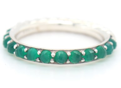 925 Sterling silver David Yurman green onyx stackable band