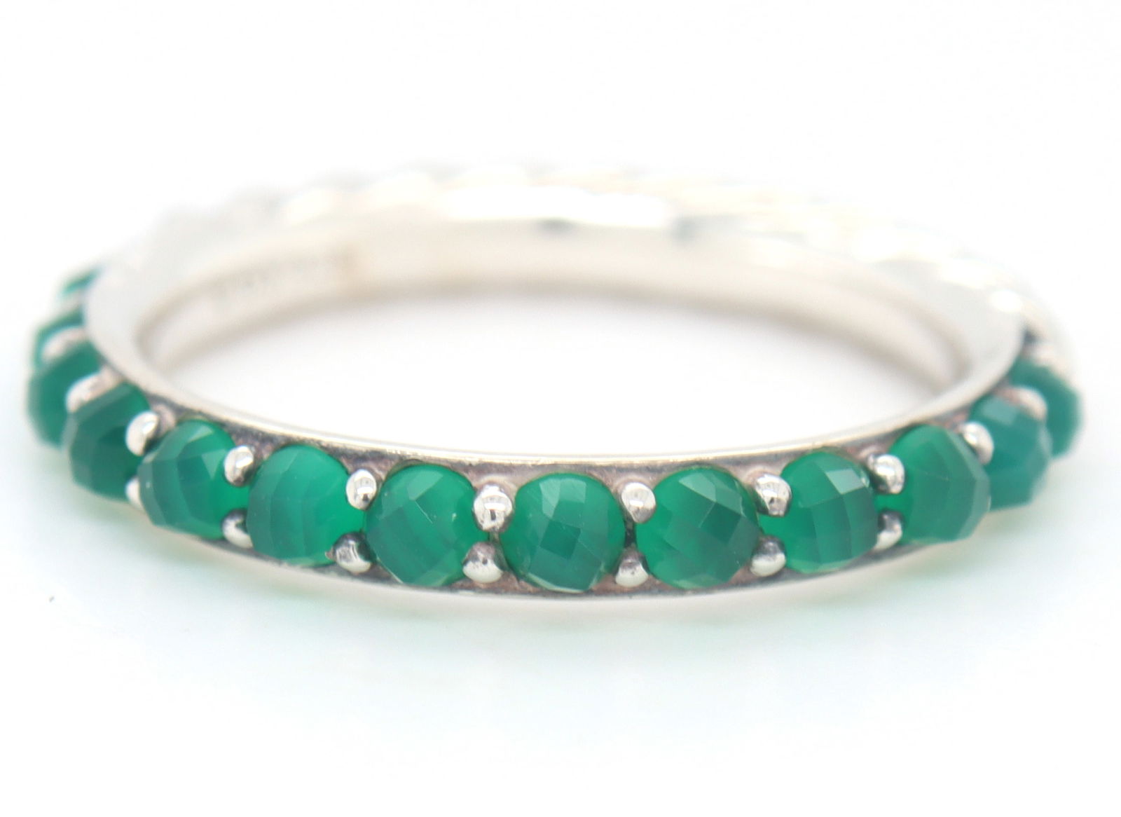 925 Sterling silver David Yurman green onyx stackable band (1 of 5)