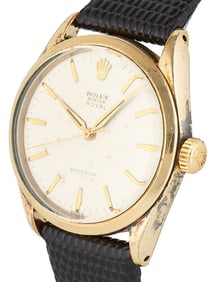 Rolex Oyster Precision Royal 6426, 35mm, Aftermarket Leather Band, Stainless Steel Men’s Watch