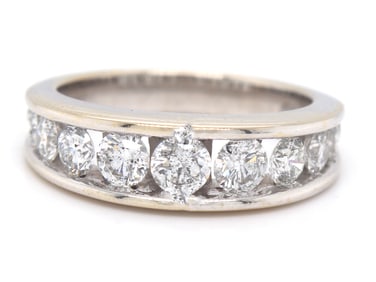 14kt White gold approximate 2ctw channel set diamond band