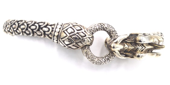 John Hardy Naga silver diamond dragon bracelet