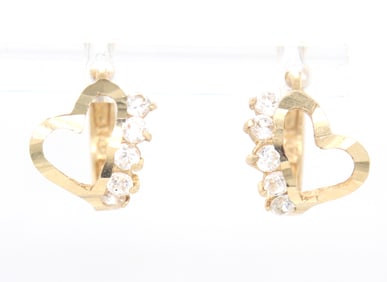 14kt Yellow gold cubic zirconia huggies