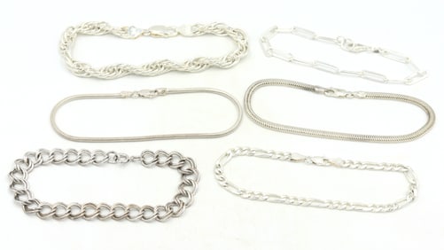 Group lot of Vintage 925 sterling silver bracelets