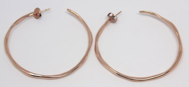 Ippolida Rose Plated Hammered Hoops