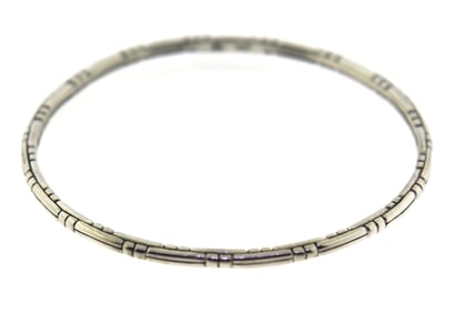 Trendy Sterling Silver John Hardy Bedeg Slim Bangle Bracelet