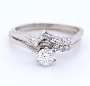 Elegant Platinum Diamond Wedding Set