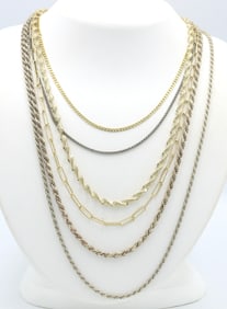 Group lot of 6 Vintage 925 sterling silver chains