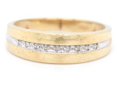 10kt Yellow gold diamond band