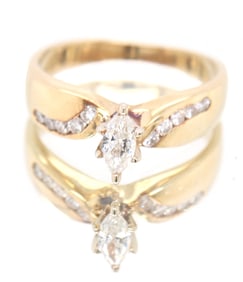 14kt Yellow Gold approximate 0.25ct Marquise Diamond Engagement Ring
