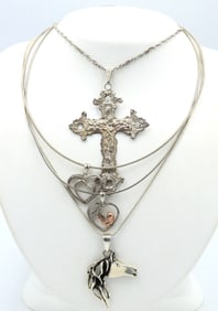 Group lot of 4 Vintage 925 sterling silver necklaces