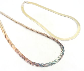 Group lot of 2 Vintage 925 sterling silver chains