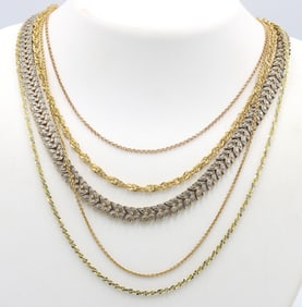 Group lot of 5 Vintage 925 sterling silver necklaces