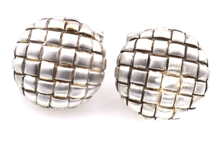 Scott Kay circle basket wave cuff links