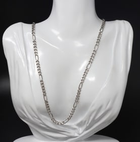 18kt White gold Figaro chain necklace