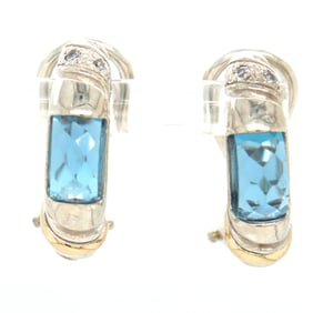 925 Sterling silver blue topaz earrings