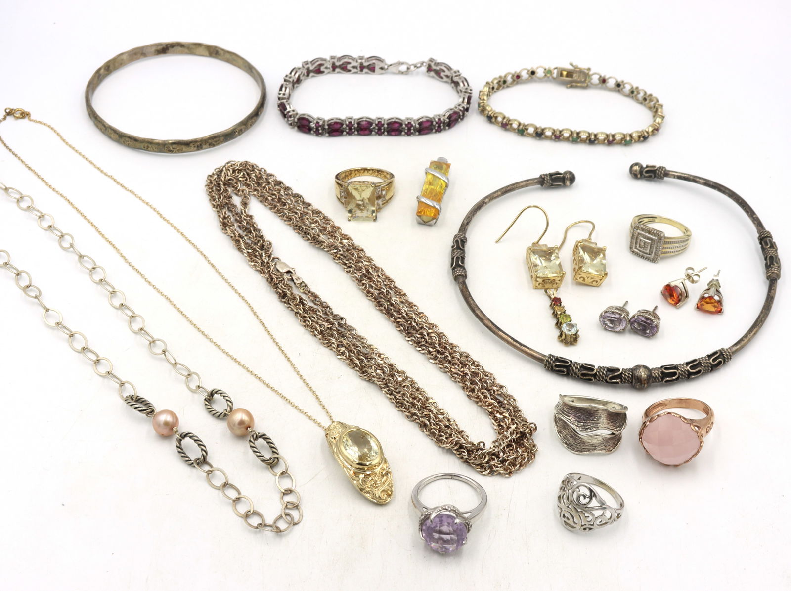 Group lot of Vintage 925 sterling silver mixed jewelry (1 of 10)