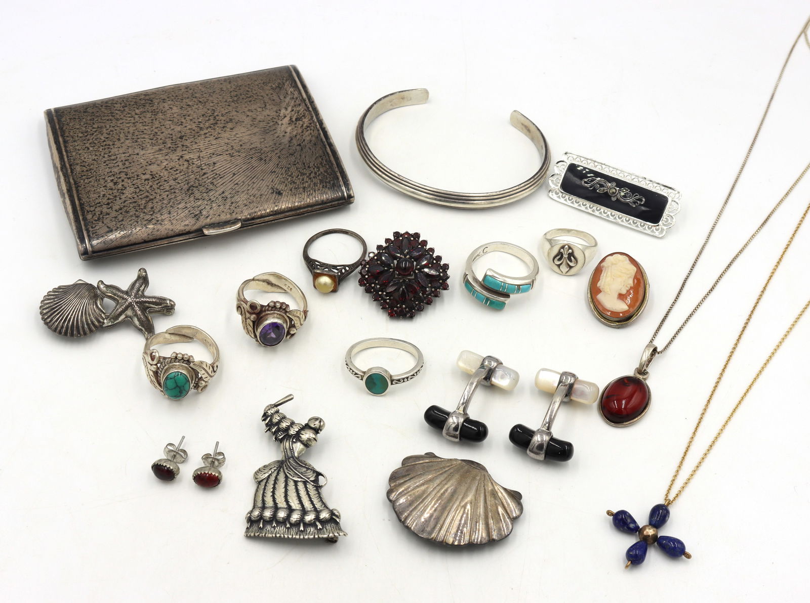 Group lot of Vintage 925 sterling silver miscellaneous jewelry (1 of 9)