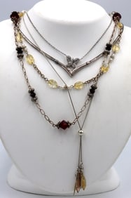 Group lot of 5 Vintage 925 sterling silver necklaces