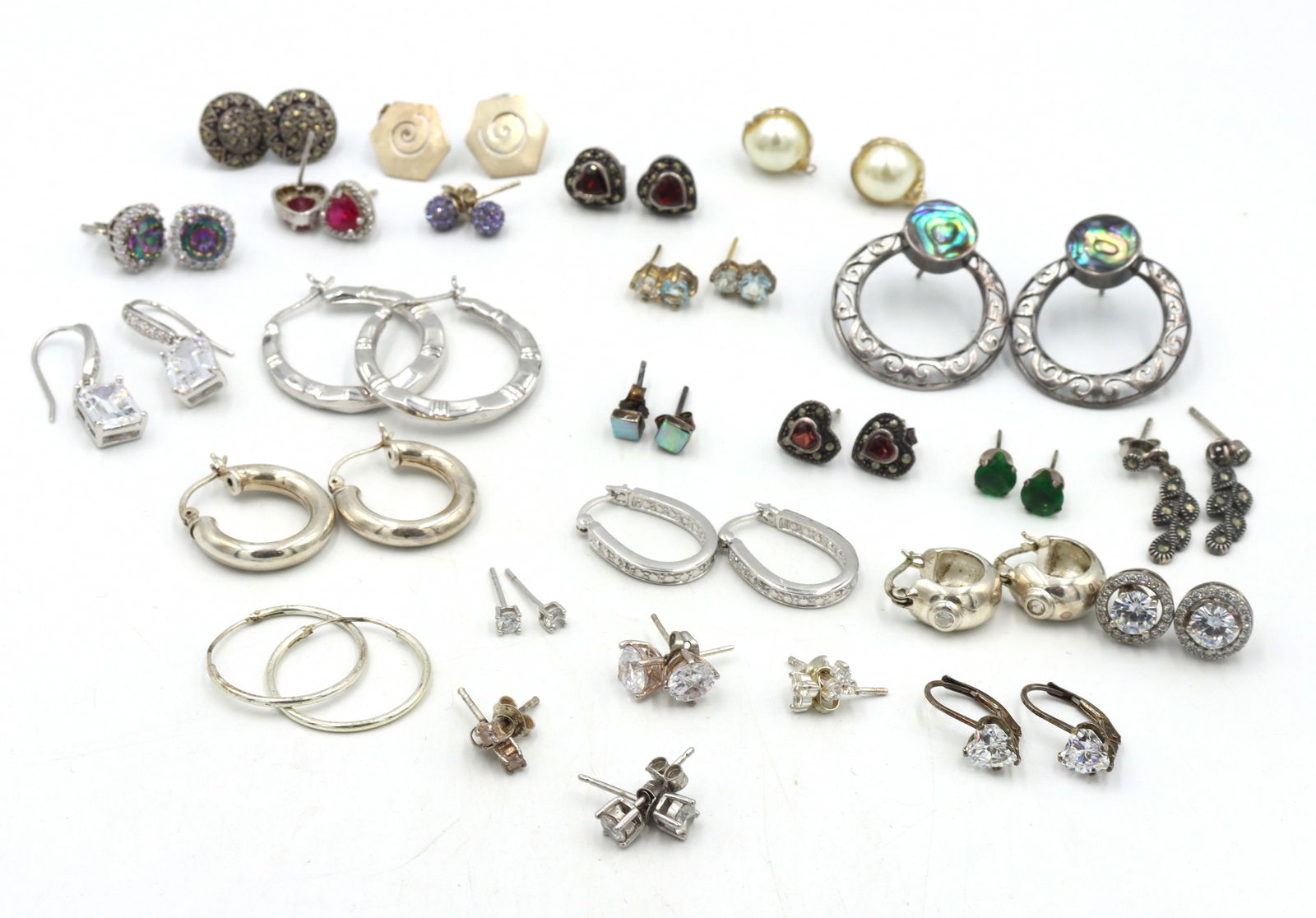 Vintage 925 sterling silver group lot of earrings (1 of 10)