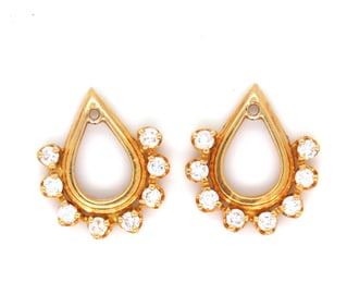 14kt Yellow gold 0.65ctw teardrop diamond jacket earrings