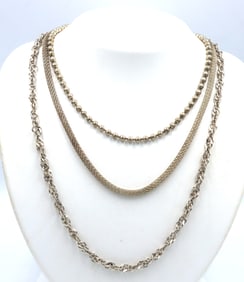 Group lot of 3 Vintage 925 sterling silver necklaces