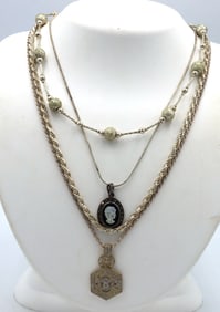 Group lot of 4 Vintage 925 sterling silver necklaces