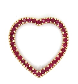 10kt Yellow gold ruby heart shaped pendant