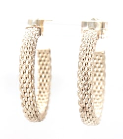 Tiffany & co somerset mesh hoop earrings
