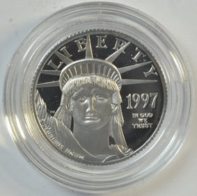 1997-W $25 Pure Platinum Eagle Superb Ultra Cameo Proof with Box/COA