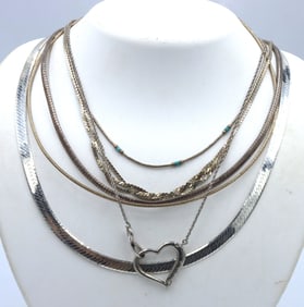 Group lot of 6 vintage 925 sterling silver necklaces