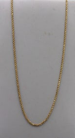 14kt Yellow gold rope chain necklace