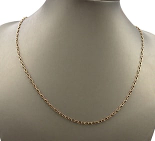 14kt Yellow gold oval link chain necklace
