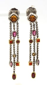 David Yurman multi stone confetti tassel earrings