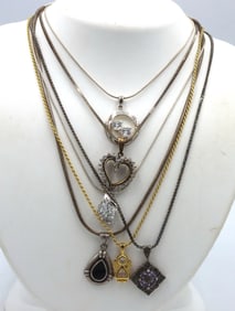 Group lot of 6 Vintage 925 sterling silver necklaces