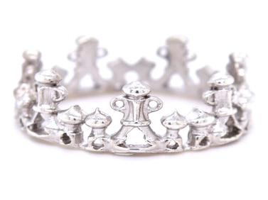 925 Sterling silver Armenta silver crown ring