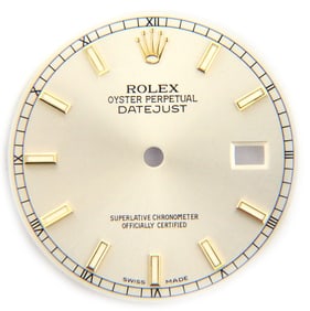 Original Rolex Date just Silver Stick Dial Fits 36mm Datejust