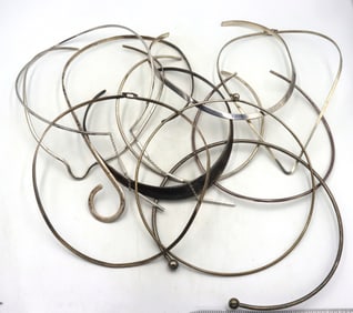 Group of vintage 925 sterling silver cuff collars