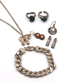 Group of vintage 925 sterling silver mixed jewelry