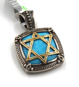 Konstantino Heonos Turquoise Star of David two tone