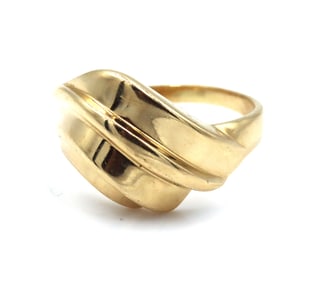14kt Yellow gold weave ring